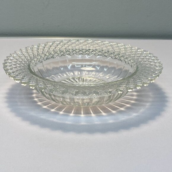 Anchor Hocking Miss America Clear Glass Bowl With Diamond & Starburst Pattern - Picture 2 of 8